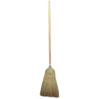 Upright & Whisk Broom, 18 in Trim L, Broom Corn/Rattan 804-44008