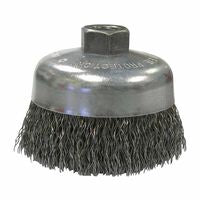 Vortec Pro Crimped Wire Cup Brush, 6" Dia, 5/8-11 Arbor, 0.02" Steel, Display 804-36037