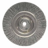 Wolverine Crimped Wire Wheel, 10 in dia, Wide, .014 in, Carbon Steel, 3,600 RPM 804-36265