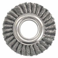 Wide Face Standard Twist Knot Wire Wheel, 6"Dia. x 1 3/8"W, 0.0118, 8,000rpm 804-09160