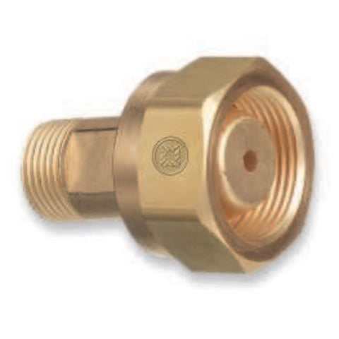 Brass Cylinder Adaptor, From CGA-520 B Tank Acetylene To CGA-300 Commercial Acetylene 312-306