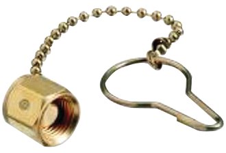 Chain and Plug Assembly, 2-Pc Nut and Plug Assembly, 3000 psig, Brass, Argon/Helium/Nitrogen, Brass 312-992