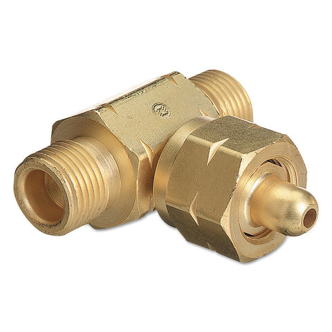 Manifold Coupler Tee, Coupler, 3000 PSIG, Brass, Oxygen 312-T-62