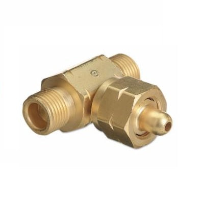 Manifold Coupler Tees, Coupler w/Check Valve, Brassm, Oxygen 312-T-62CV