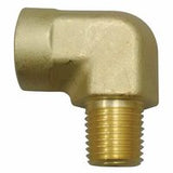 Pipe Thread Elbows, Connector, 1,000 PSIG, Brass, 1/4 in (NPT) 312-BEL-4-4LP