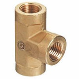 Pipe Thread Tees, Connector, 3,000 PSIG, Brass, 3/8 in (NPT) 312-BFT-6HP