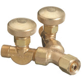 Valved Y Connection, 200 psig, Brass, B-Size (F) to B-Size (M), 9/16 in-18 (F) 312-111