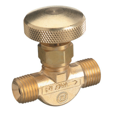 Brass Body Valve for Non-Corrosive Gases, 200 psig, B-Size 9/16 in-18 RH (M), Oxygen CGA-022 312-209