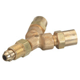 Y Connection, 200 psig, Brass, B-Size (F) Inlet to B-Size (M) Outlet, CGA-023, Acetylene/Fuel Gases, LH 312-102