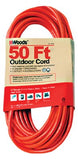 Outdoor Round Vinyl Extension Cord, 50 ft, 1 Outlet, Orange 860-529